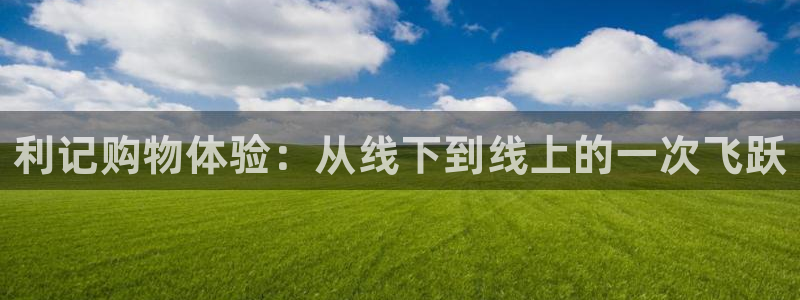 美狮贵宾会招商：利记购物体验：从线下到线上的一次飞跃
